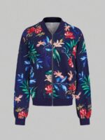 Jacheta Dama Isolde Albastra cu Print Floral - imagine 4