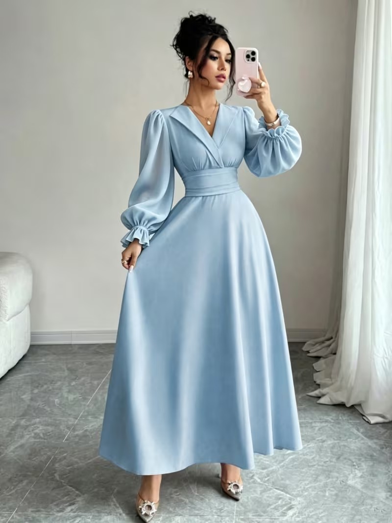 10406 Rochie Lunga Sabrina Bleu - imagine 1