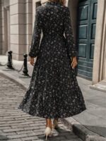 Rochie Midi Armisa Neagra cu Print Floral - imagine 2