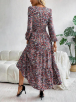 Rochie Lunga Zirna Inflorata - imagine 2