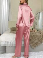 Compleu de Noapte cu Pantalon Elba Roz - imagine 2