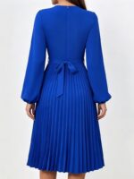 Rochie Midi Marense Albastra Plisata - imagine 2