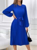 Rochie Midi Marense Albastra Plisata - imagine 4