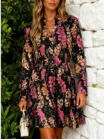 Rochie Scurta Alma Neagra Cu Imprimeu Floral - imagine 5