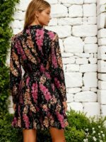 Rochie Scurta Alma Neagra Cu Imprimeu Floral - imagine 2