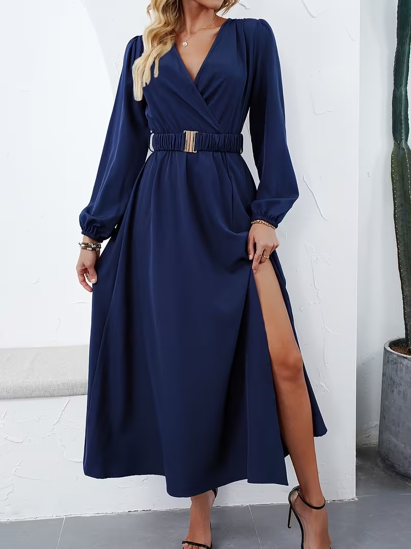 7152 Rochie Lunga Molina Bleumarin - imagine 1