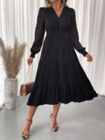 Rochie Midi Ophelia Neagra cu Dantela - imagine 5