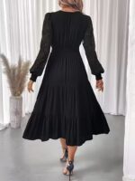 Rochie Midi Ophelia Neagra cu Dantela - imagine 2