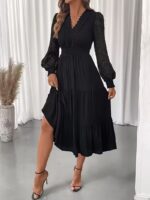 Rochie Midi Ophelia Neagra cu Dantela