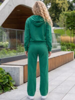 Trening format din bluza cu fermoar si pantalon Samera Verde - imagine 2