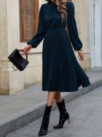 Rochie Midi Kerda Bleumarin Plisata - imagine 4