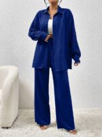 Compleu Perina Albastru format din Top si Pantalon - imagine 3