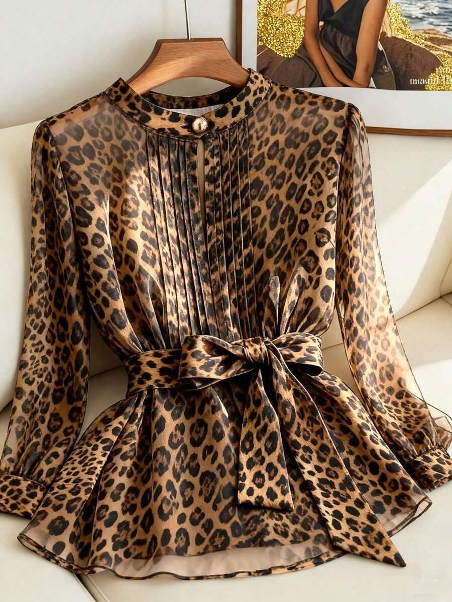 8165 Bluza Dama Alvida cu Animal Print - Marimi Mari - imagine 1