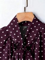 Bluza Dama Thamara Mov cu Buline Albe - imagine 4