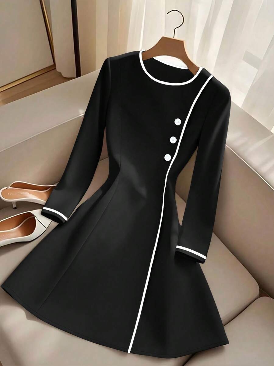 8310 Rochie Scurta Melitta Neagra - imagine 1