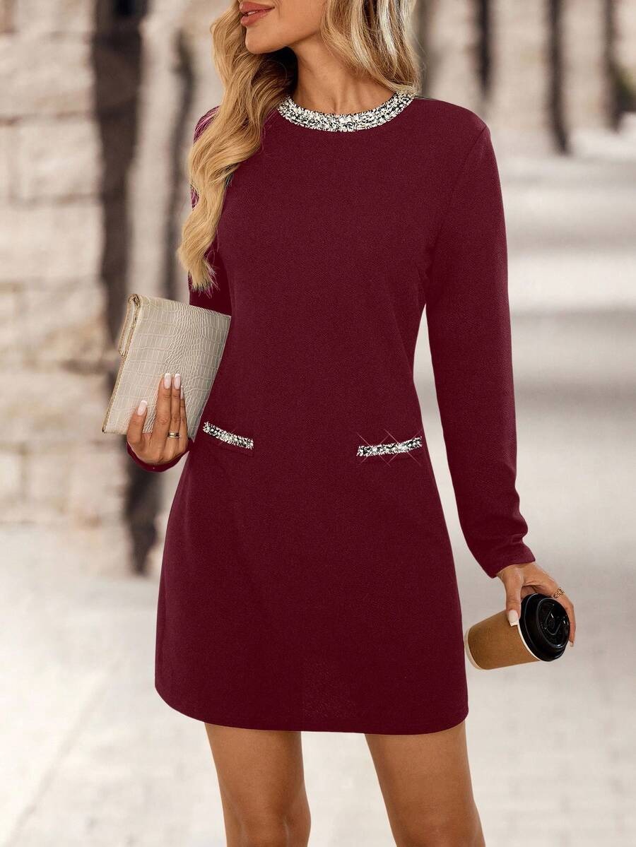 8338 Rochie Scurta Amalia Grena - imagine 1