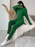Compleu Karma Verde format din Top si Pantalon - imagine 4