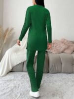 Compleu Karma Verde format din Top si Pantalon - imagine 2