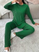 Compleu Karma Verde format din Top si Pantalon