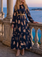 Rochie Lunga Marela Bleumarin