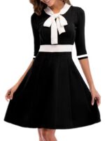 Rochie Scurta Andris Neagra cu Funda Alba - imagine 4