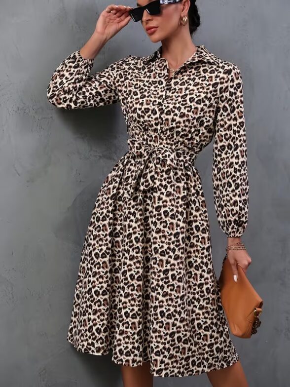 Rochie Midi Saiga cu Animal Print