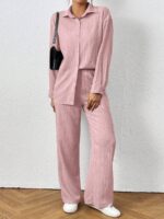 Compleu Egonia Roz format din Camasa si Pantalon - imagine 6