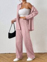 Compleu Egonia Roz format din Camasa si Pantalon - imagine 5