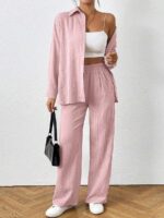 Compleu Egonia Roz format din Camasa si Pantalon - imagine 4