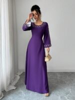 Rochie Lunga Agneea Mov - imagine 5