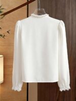 Bluza Dama Reike Alba cu Perle - imagine 2