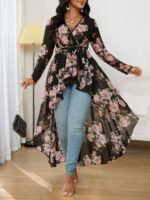 Bluza Dama Stence Neagra cu Print Floral - imagine 4