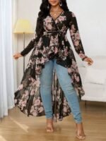 Bluza Dama Stence Neagra cu Print Floral - imagine 3
