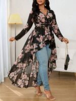 Bluza Dama Stence Neagra cu Print Floral