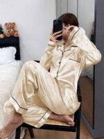 Compleu de Noapte cu Pantalon Sirina Bej