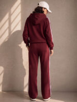 Trening format din bluza cu fermoar si pantalon Atlanta Grena - imagine 2