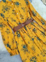 Rochie Lunga Fedora Galbena Inflorata - imagine 3