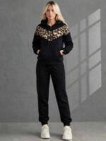 Trening Vătuit format din bluza cu fermoar si pantalon Copenhaga Negru