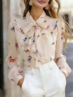 Camasa Dama Eileen Bej cu Print Floral