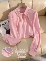 Bluza Dama Almira Roz cu Perle - imagine 4