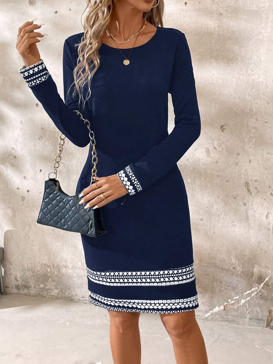 10475 Rochie Scurta Arona Bleumarin - imagine 1