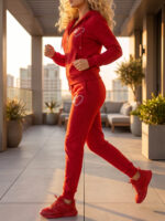 Trening format din bluza cu fermoar si pantalon Liliana Rosu - imagine 3