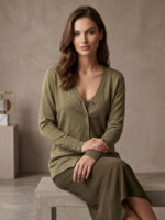 Pulover Tricotat Laura Khaki - imagine 2