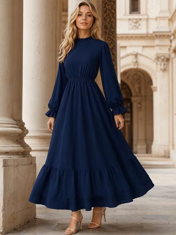 Rochie Lunga Dineke Bleumarin