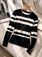 Bluza Dama Sophia Alba cu Dungi Negre