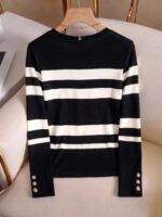Bluza Dama Sophia Alba cu Dungi Negre - imagine 5