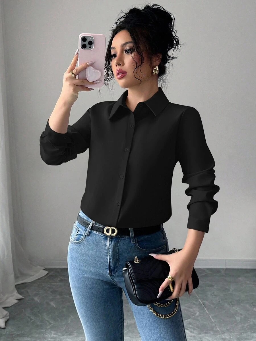 10949 Camasa Dama Karmin Neagra - imagine 1