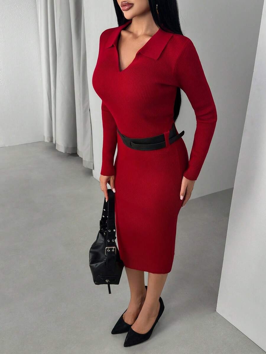 10966 Rochie Midi Tricotata Megan Rosie - imagine 1