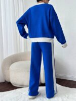 Compleu Tricotat cu Pantalon Havana Albastru - imagine 2