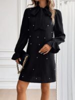 Rochie Scurta Fanny Neagra cu Perle - imagine 4